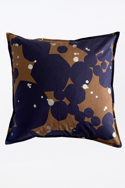 50cm Sq Cushion Cover | Pool blue/brown