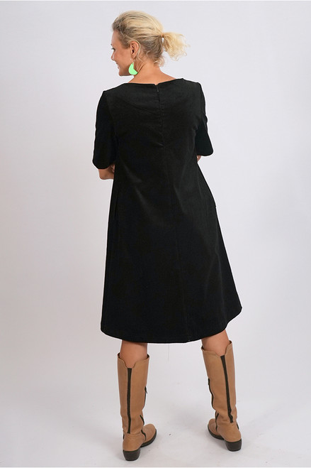 Corduroy Wanda dress | black Final  sale
