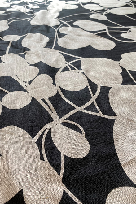 Linen Fabric | Blossom - black $60/mt