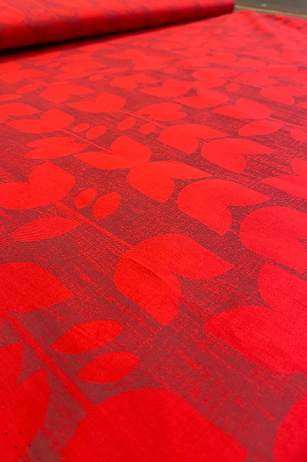 Cotton Voile  | Tulip red/red - $35/mt
