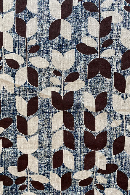 Linen Fabric | Tulip blue/grape - $28mt