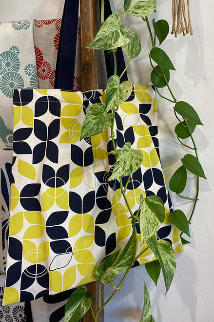 Library Bag | beka lemon with navy straps