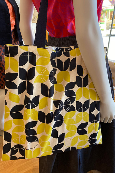 Library Bag | beka lemon with navy straps