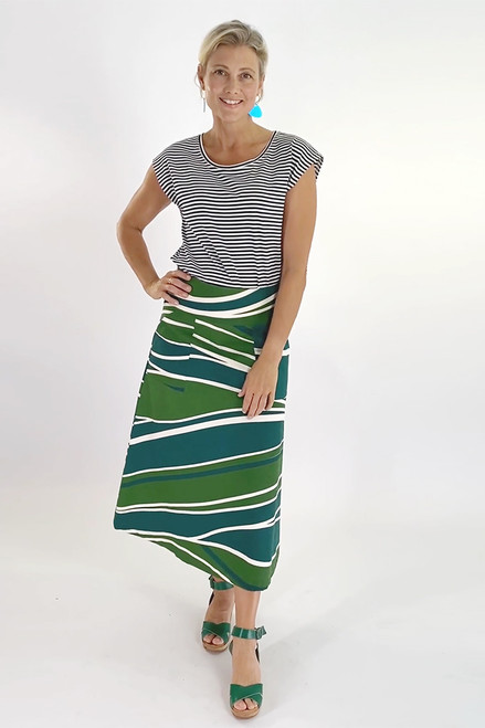 Amy skirt midi | Waves green