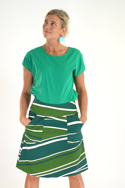 Amy skirt short | Waves green