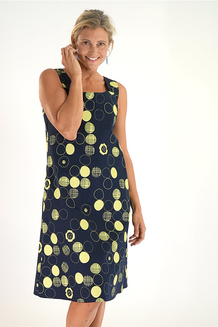 Robin dress | Jotto navy/citrus