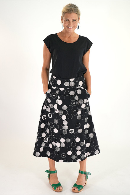 Amy skirt midi | Jotto black/ivory