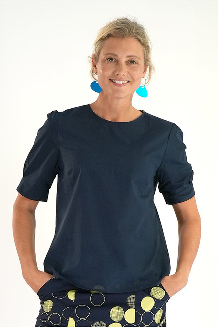 Martha top | plain navy