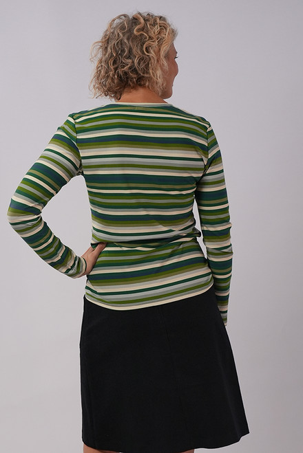 Long sleeve tee | Stripey green