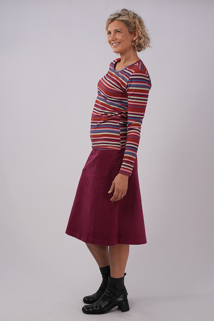 Niki Skirt  long | Corduroy berry