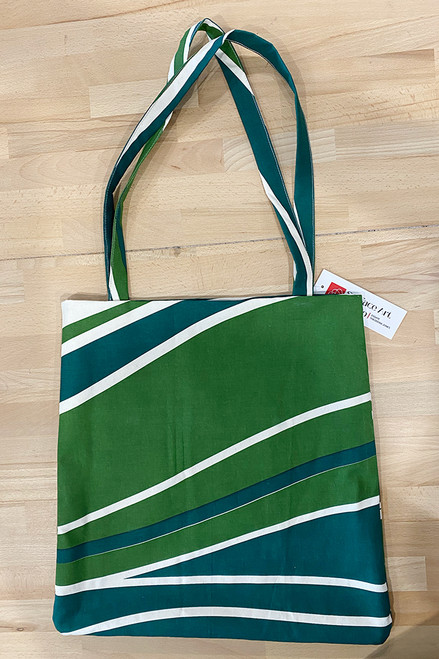 Everyday tote | Waves green/ dahlia blue