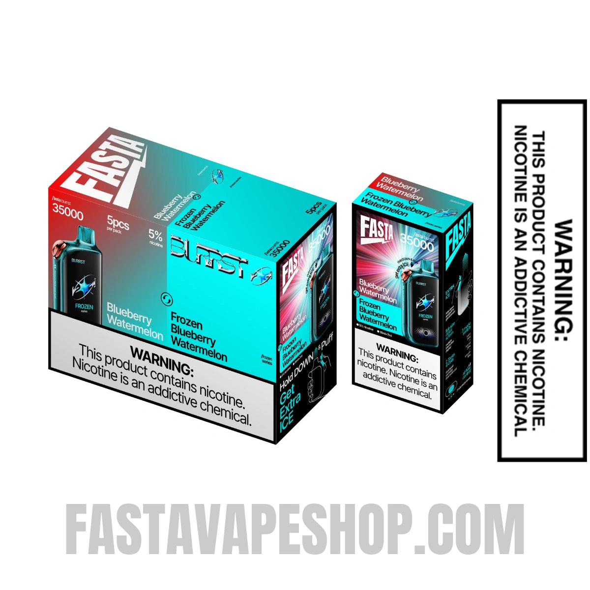 Blueberry Watermelon / Frozen Blueberry Watermelon Fasta Burrst 35000 Vape with bundle box