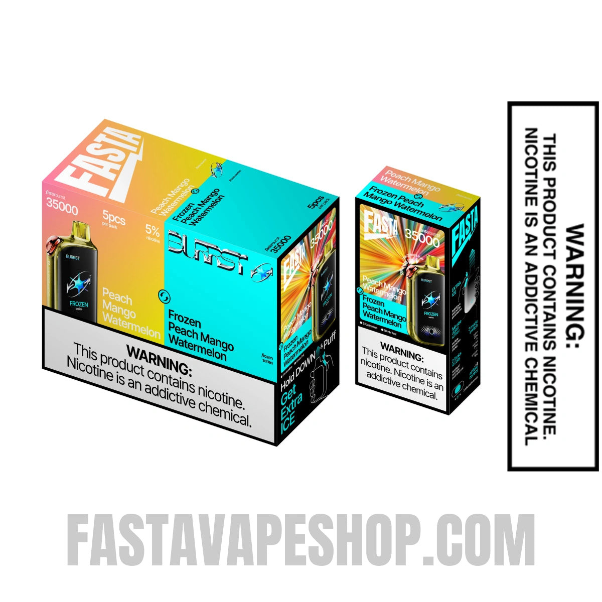 Peach Mango Watermelon / Frozen Peach Mango Watermelon Fasta Burrst 35000 Vape with bundle box