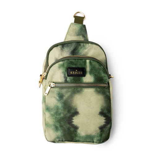 Olive Tie Dye Roundtrip Convertible Sling Bag Olive Tie Dye Roundtrip Convertible Sling Bag