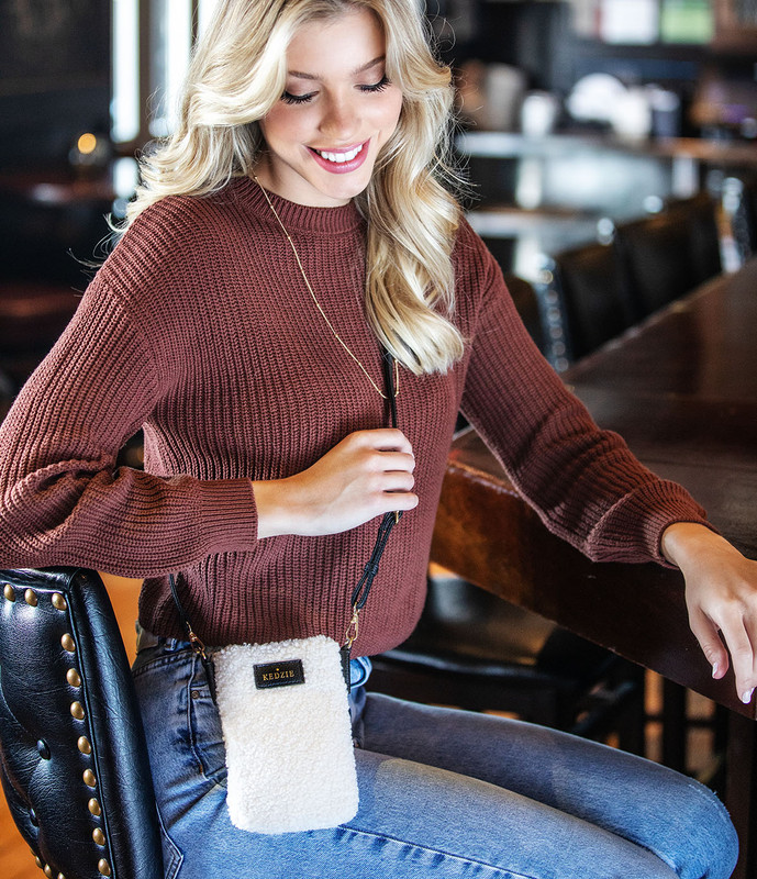 Vegan Sherpa Smartphone Crossbody - Kedzie