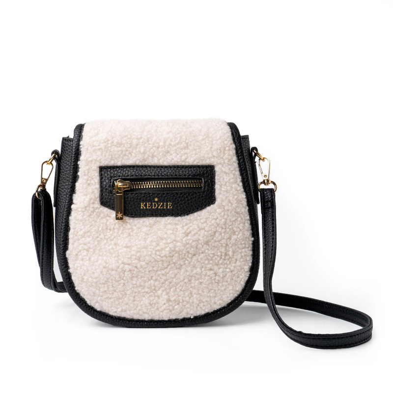 ★LeSportsac★ Cream Vegan Sherpa Puppy Cube Crossbody 3976E ☆LeSportsac☆ Cream Vegan Sherpa Puppy Cube Crossbody 3976E