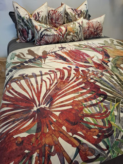 Bed Throw - Binna Burra in Terracotta