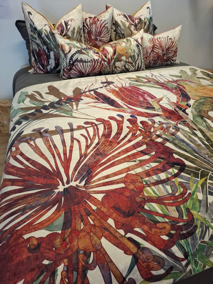 Bed Throw - Binna Burra in Terracotta