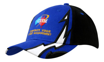 Brushed Heavy Cotton with Lightning Design on Crown & Peak and Back Arch Trim