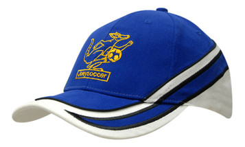 Brushed Heavy Cotton with Fabric Trims/Embroidery & Piping on Crown & Peak Brushed Heavy Cotton with Fabric Trims/Embroidery & Piping on Crown & Peak