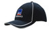 Brushed Heavy Cotton with Embroidered Lines on Peaking and Piping on Crown Brushed Heavy Cotton with Embroidered Lines on Peaking and Piping on Crown