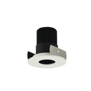 Nora NIOB-2RPH27QBMPW 2 inch Iolite LED Round Pinhole, 10-Degree Optic, 700lm / 12W, 2700K, Black Pinhole / Matte Powder White Flange