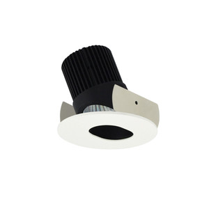 Nora NIOB-2RSLCDXBMPW 2 inch Iolite LED Round Adjustable Slot Aperture, 800lm / 14W, Comfort Dim, Black Slot Aperture / Matte Powder White Flange