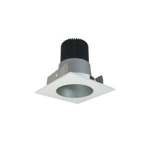 Nora NIOB-2SNDCCDXHZMPW 2 inch Iolite LED Square Reflector with Round Aperture, 800lm / 14W, Comfort Dim, Haze Reflector / Matte Powder White Flange