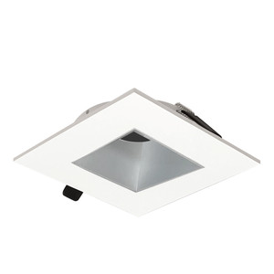 Nora NIOC-2SNDSQHW 2 inch Iolite Can-less Square Downlight Trim, Haze Reflector / White Flange
