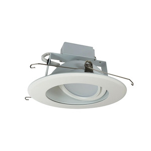 Nora NLCBC-66930XMPWEM 6 inch Cobalt Adjustable LED Retrofit, 1200lm / 14W, 3000K, Matte Powder White Reflector / Matte Powder White Flange, Pre-Wired for Emergency