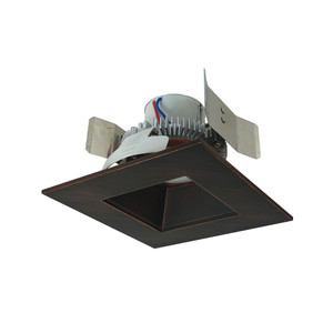 Nora NLCBC2-55640BZBZ/10LE4 5 inch Cobalt Click Square Retrofit Reflector with Square Aperture, 1000lm / 12W, 4000K, Bronze Reflector / Bronze Flange, 120-277V input; Phase or 0-10V dimming