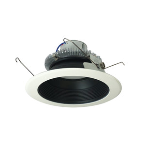 Nora NLCBC2-65235BW/ALE4 6 inch Cobalt Click Round Retrofit Baffle, 750lm / 10W, 3500K, Black Baffle / White Flange, 120-277V input; Phase or 0-10V dimming
