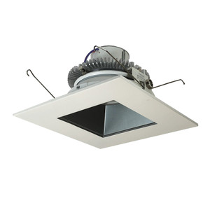 Nora NLCBC2-65627PW/ALE4 6 inch Cobalt Click Square Retrofit Reflector with Square Aperture, 750lm / 10W, 2700K, Pewter Reflector / White Flange, 120-277V input; Phase or 0-10V dimming