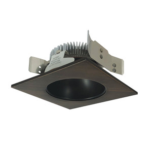 Nora NLCBS-4538540BZ 4 inch Cobalt Shallow High Lumen LED Trim, Square/Round Reflector, 850lm, 4000K, Bronze