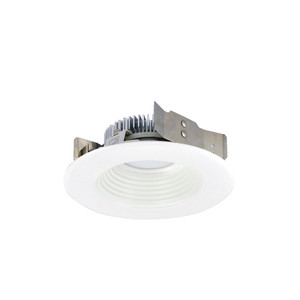 Nora NLCBS-4W521230MPW 4 inch Cobalt Shallow High Lumen LED Trim, Round Baffle, 1250lm, 3000K, Matte Powder White