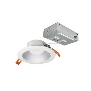Nora NLTH-41TW-HZMPWLE4 4 inch Theia LED Can-less Downlight with Selectable CCT, 120-277V input; 950lm / 10W, Haze Reflector / Matte Powder White Flange