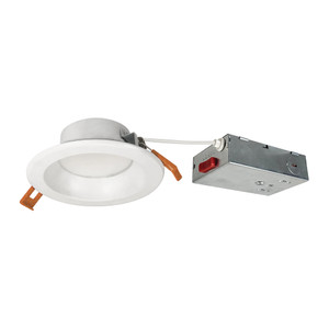 Nora NLTH-41TW-MPWLE4 4 inch Theia LED Downlight with Selectable CCT, 120-277V 0-10V, Matte Powder White Finish