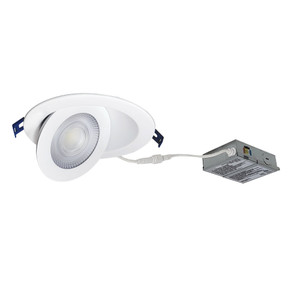 Nora NMC-6RTWMPW 6 inch M-Curve Can-less Adjustable LED Downlight, Selectable CCT, 1300lm / 13W, Matte Powder White finish