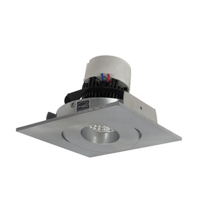 Nora NPR-4SG27XNN 4 inch Pearl LED Square Adjustable Gimbal Retrofit, 1000lm / 12W, 2700K, Natural Metal Finish