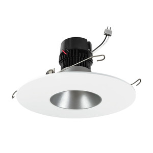 Nora NPRLV-56RNDC40XHZMPW 5 inch/6 inch Pearl Low Voltage LED Round Retrofit Reflector, 1150lm / 11W, 4000K, Haze Reflector / Matte Powder White Flange