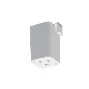 Nora NT-327W/L Outlet Adapter for L-Style Track Systems, White Finish