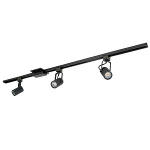 Nora NTLE-860L93010B 4-ft Track Pack with (3) MAY 800lm LED Track Heads, 3000K, Black Finish