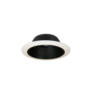 Nora NTM-30/2R 6 inch BR/PAR30 Stepped Baffle w/ Regular & Oversize Plastic Rings, Black/White