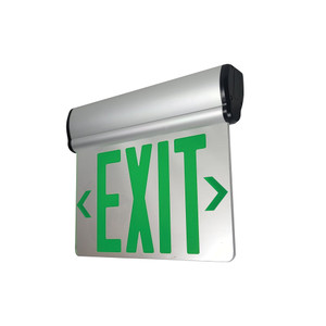 Nora NX-810-LEDGMA LED Exit Sign Adjustable AC 1F Green/Mirrored Acrylic AluminumM