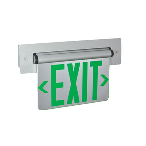 Nora NX-813-LEDG2MA LED Exit Sign Recessed Adjustable AC 2F Green/Mirrored Acrylic Aluminum