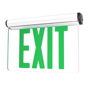 Nora NX-822-LEDR2MW 8 inch Letter LED Edge-Lit Exit Sign 1F EDGE Clear/White