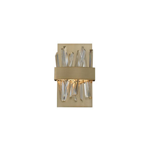 Glacier Luxury Crystal Wall Sconce – Brushed Champagne Gold
