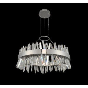 Glacier 32 inch Luxury Crystal LED Pendant – Polished Chrome