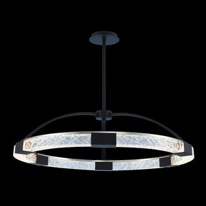 Athena 32" Pendant – Two Tone Matte Black And Polished Nickel by Allegri Crystal
