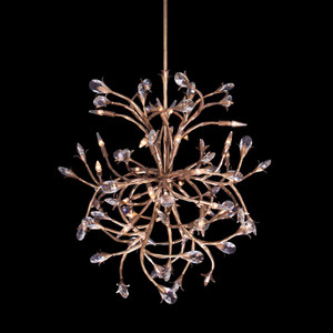 Fiore Luxury Crystal Chandelier – Pearlized Antique Brass